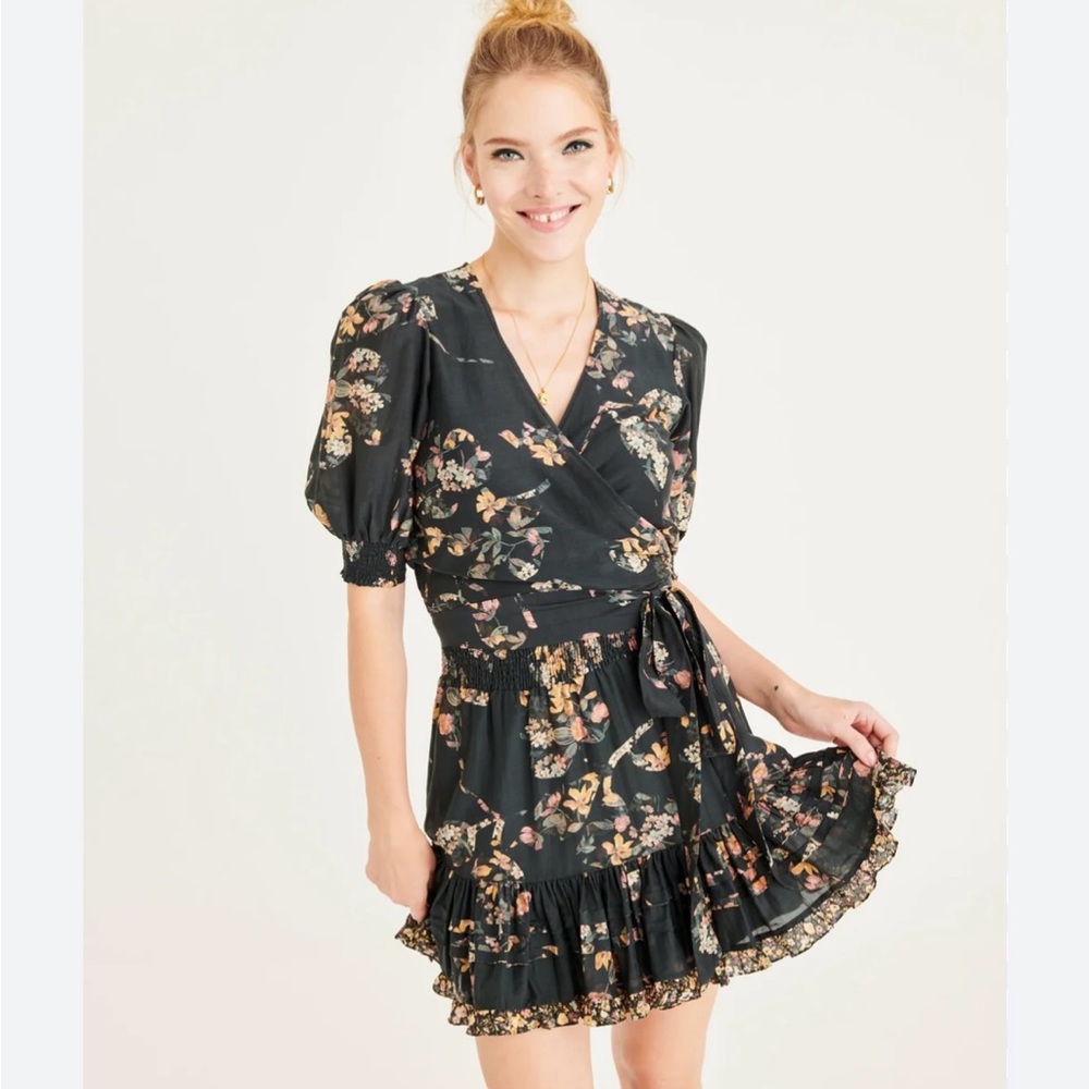 Secret Mission Black Floral Bleeker Top and Skirt